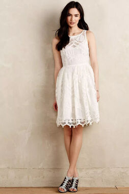 Nwtgs Anthropologie Maeve White Fit & Flare Pina Lace Dress SZ 0 RT $188